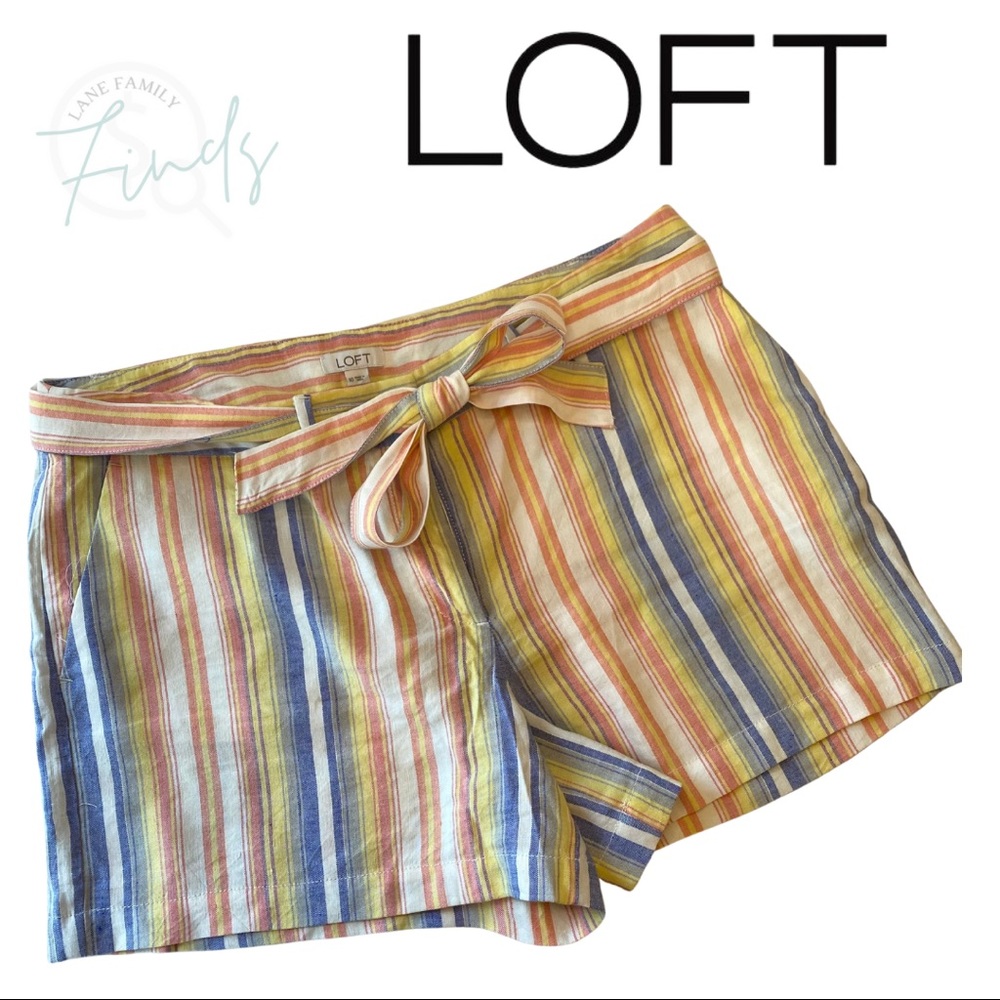 LOFT - NWT Striped Linen Shorts - Sz: 10